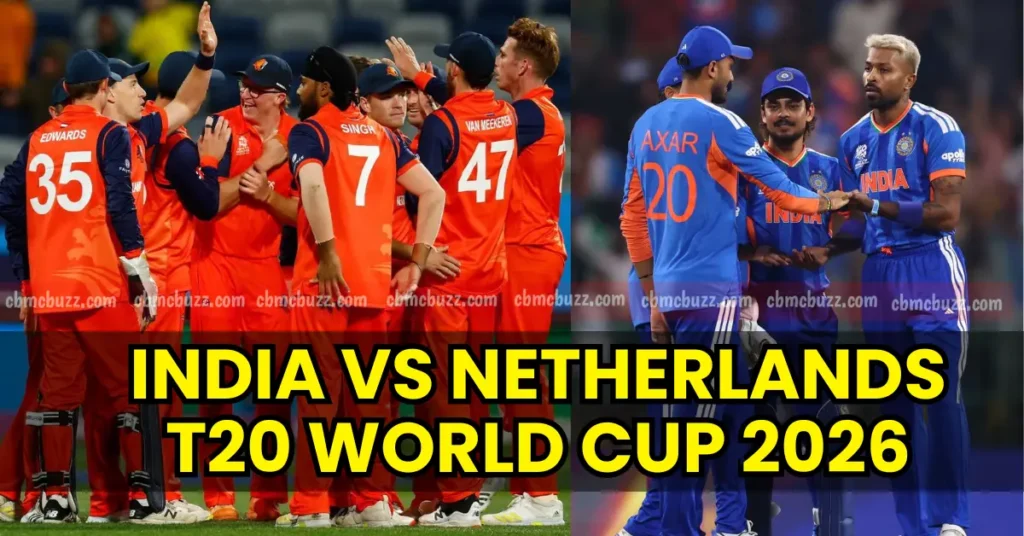 INDIA VS NETHERLANDS T20 WORLD CUP 2026